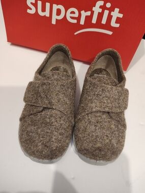Superfit Brown Felt Velcro Baby Walker Shoes